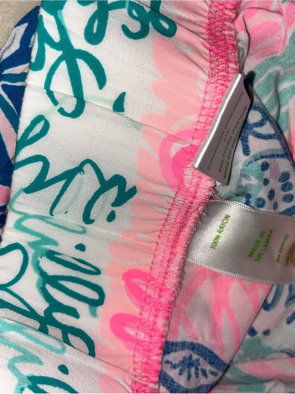Lilly Pulitzer Bal Harbour Palazzo Pant Pink & Blue Wide-Leg Lounge Soft Pants S - Picture 4 of 9